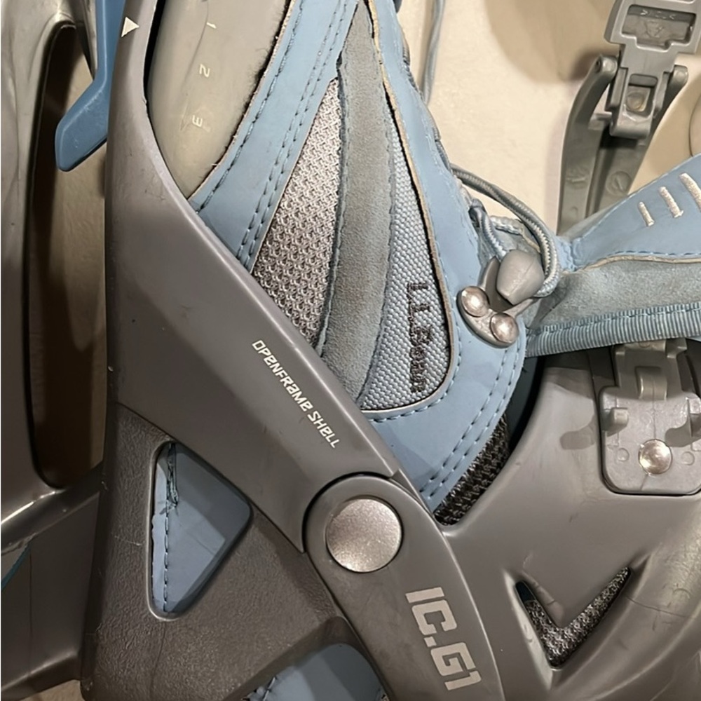 LL Bean adjustable skate/ boot Gray and Blue Insulated Fabric